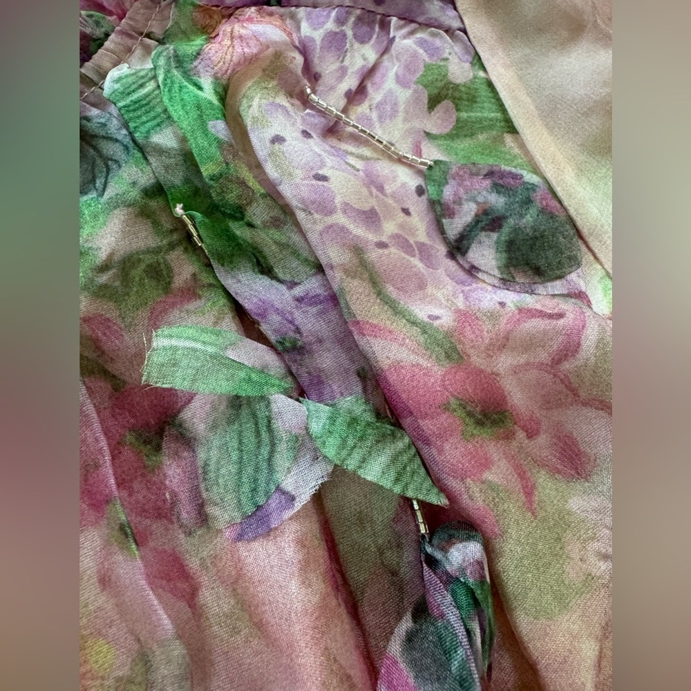 NWT Miss Rosier JUSTINE Dress floral print cinched midi size Small PINK cottage - Picture 16 of 16